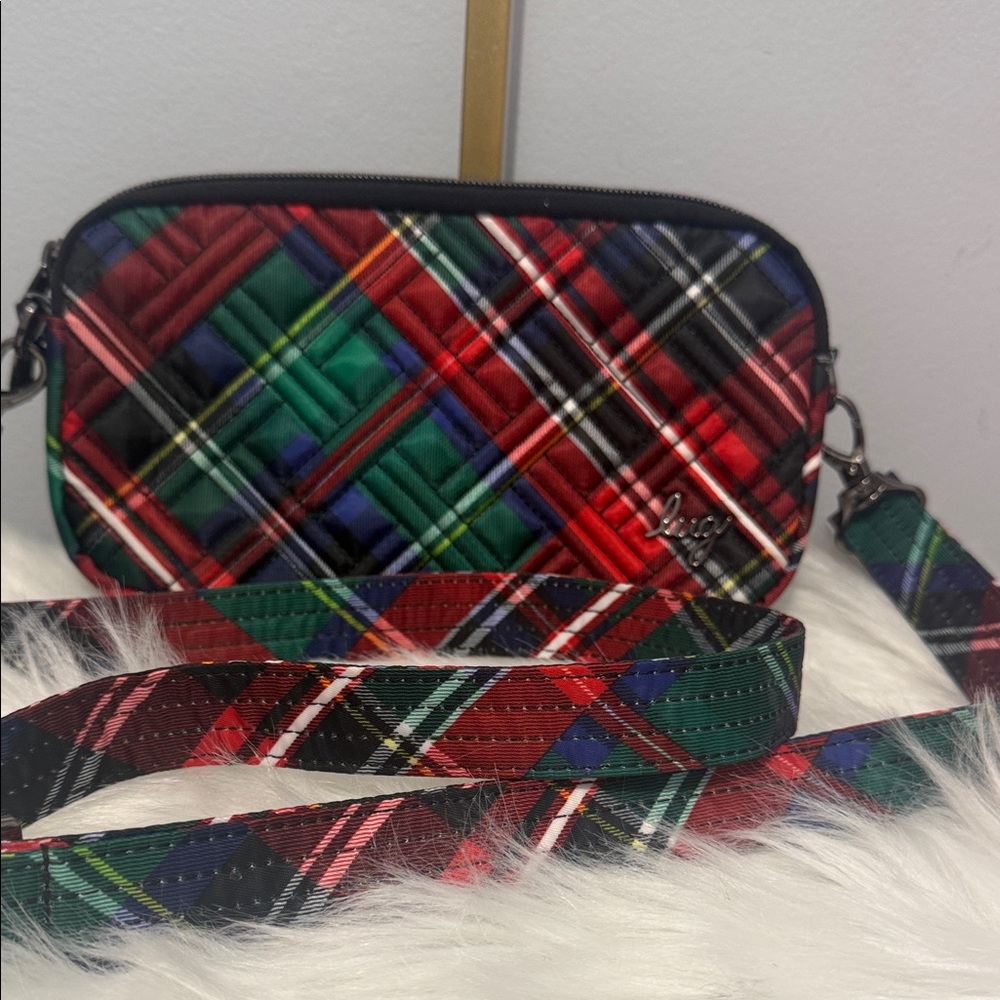 Lug Plaid Crossbody Bag - Red, Green, Black